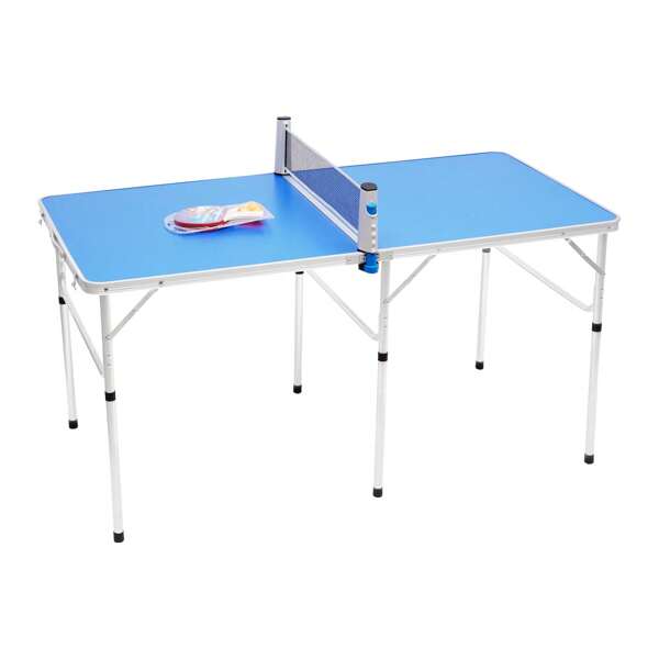 Ensemble de jeu de tennis de table portable Table de tennis de table pliable avec filet, 2 battes de tennis de table et 3 balles