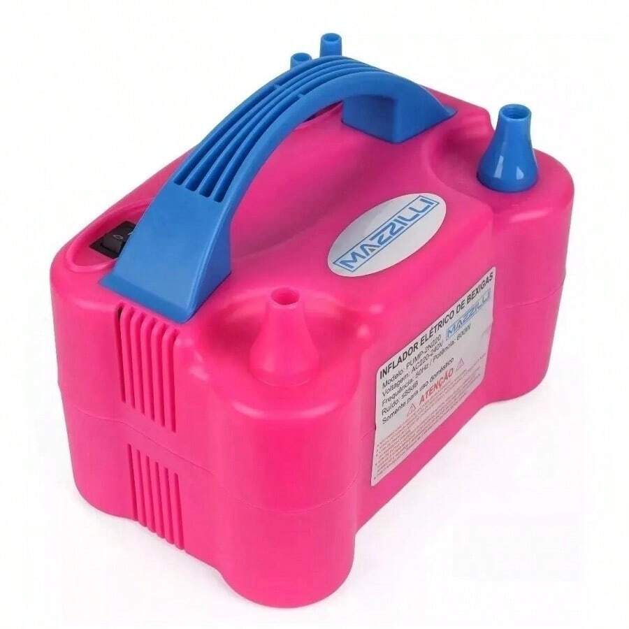 Balloon Inflator Compressor Pump Balloons 2 Nozzles Parties Pink - HỒNG - Xem 1