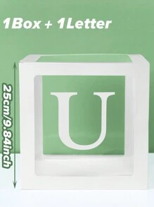 1pc 25cm White Letter Transparent Box (Box And Letter), Birthday Decoration, Wedding Decoration, Wedding Anniversary Decoration, Baby Shower Decoration, Christmas Decoration, 2025 New Year Party Room Decoration, Tabletop Decor, Initial Transparent Balloon Box Surprise Gift Box, Party Favor, Spell Name Letter Decoration Party - Letter Transparent Box - View 20