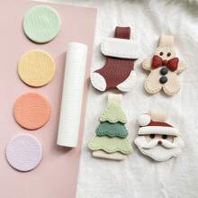 1pc Soft Clay Bovine Leather Texture Rolling Pin For Making Soft Clay Earring Texture Mold, Leather Grain Texture - White - View 8