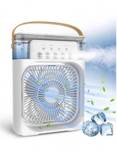 Ventilador Refrigerador De Ar Condicionado Umidificador Portátil Com Led Reservatório De Água TIPO C Usb