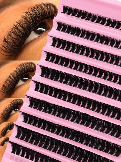 Fengxiu Eyelash Elara 200 Clusters D-DD Curl, Fairy Natural Premium ögonfransförlängningskit - 80D - Hemma DIY, Russian Curl, Klumpiga, Fluffiga, Blandade stilar - 10-16 mm - Lämplig för nybörjare och återanvändbar, Festivaleffekter, Julklappar, Dagligt bruk Franskluster, Ögonfranskluster, Individuella ögonfransar, Fransar, Lösögonfransar