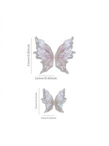 50pcs Mix Aurora Multicolor 3D Butterfly Nail Art Resin Nail Decorations For Press-On Decorations On Gel Nails DIY Nail Jewelry Nail Gem Nail Supplies