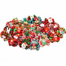 10 phụ kiện tóc bằng da kẻ caro màu đỏ và xanh lá cây hình ông già Noel Giáng sinh, thích hợp cho mèo và chó nhỏ, mũ đội đầu đa năng cho thú cưng, kiểu dáng ngẫu nhiên - Nhiều màu - Xem 4