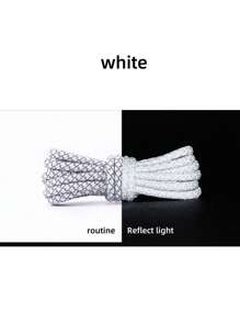 1 Pair 120cm Woven Round Luminous Shoelace With Reflective Stars, Suitable For Casual Shoes, Sneakers, Basketball Shoes And More