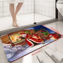 Tappetini semplici in fango di diatomee con elementi natalizi, resistenti allo sporco e antiscivolo per bagno (2,5 cm), assorbenti, ad asciugatura rapida, per porta, cucina, casa, bagno, tappeto da bagno, tappetino per porta, accessori da bagno estivi, di ritorno a scuola