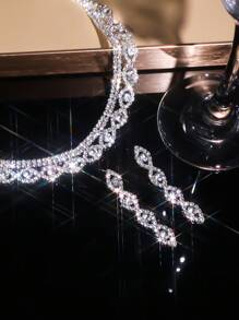 Bridal Jewelry Set Fashion Necklace Earrings Super Shiny Jewelry Set - Suitable For Women's Daily Wear, Weddings, Parties, Etc.