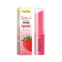 SADOER 4 Pacotes Conjunto de Presente, Sabor de Frutas de Sanduíche Especial Bálsamo Labial de Ácido Hialurônico com Variação de Temperatura para Lábios Secos e Escuros - Hidratante e Nutritivo, Acabamento Brilhante, Hipoalergênico, Adequado para Todos os Tipos de Pele - Multicolorido - Visão 8