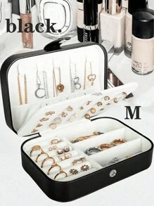 1pc Jewelry Storage Box, Portable Makeup Organizer Box For Necklace, Ring, Lipstick, Brush, Eyeshadow Palette, Cosmetics, Skincare, Nail Polish, Perfume, Stationery And Digital Accessories