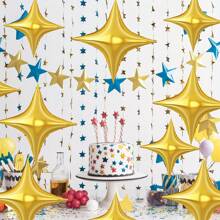 10/20 个金色星形气球，10 英寸金色四边形气球，金箔气球，金色聚酯薄膜气球，星形铝箔气球，适用于新年、生日、婚礼、情人节派对装饰