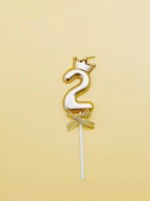 1 件金色和银色皇冠形数字生日蜡烛，可爱公主皇冠蜡烛，适用于新年派对庆祝彩色数字蜡烛、生日蜡烛、生日装饰、生日快乐、蛋糕蜡烛、房间装饰礼物毕业 - 彩色 - 查看 44