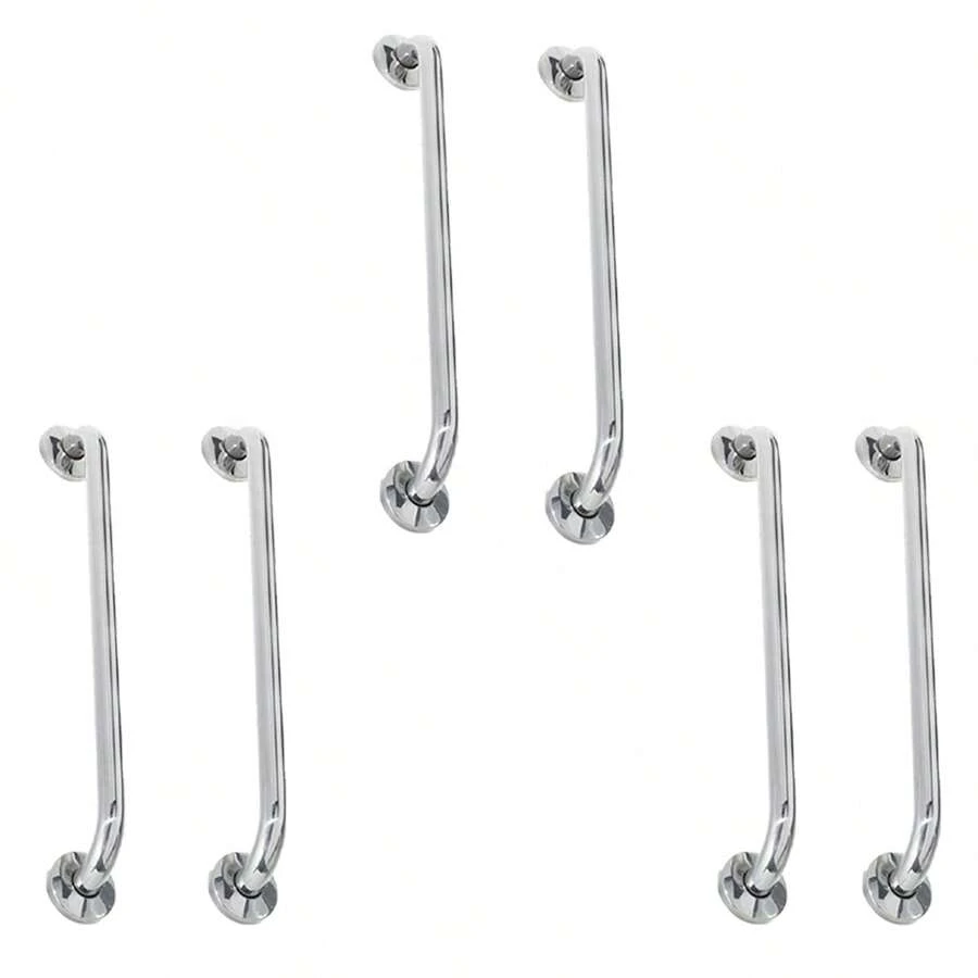 Stainless Steel Support Handle Bar 60cm Kit 6 Units Accessibility Safety Elderly Bathroom Shower Wall Handrail Anti-Fall Support - 銀色 - 查看 1