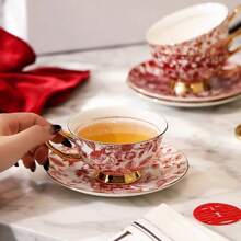 High-End Elegant Coffee Cup And Saucer Set, Luxurious Design For Afternoon Tea, Newlywed Gift Box Back To School - Multicolor - View 3