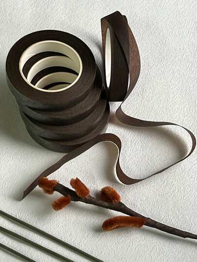 2/4/6 Rolls Self-Adhesive Floral Tape, Suitable For Bouquet, Stem, Calyx Wrapping, Flower Shop DIY Craft Supplies, Wedding Decor And Packaging, Artificial Flower Self-Adhesive Wrapping Tape