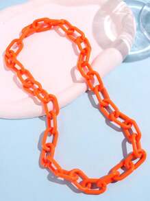 1 chiếc vòng cổ chuỗi khóa đơn bằng acrylic độc đáo phong cách Punk tối giản đầy màu sắc thời trang dành cho nam, trang sức đeo hàng ngày - Nhiều màu - Xem 9