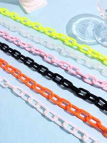 1 chiếc vòng cổ chuỗi khóa đơn bằng acrylic độc đáo phong cách Punk tối giản đầy màu sắc thời trang dành cho nam, trang sức đeo hàng ngày - Nhiều màu - Xem 2