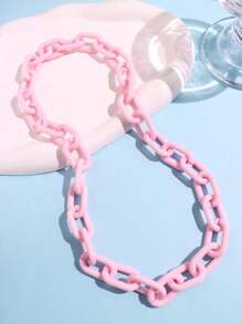 1 chiếc vòng cổ chuỗi khóa đơn bằng acrylic độc đáo phong cách Punk tối giản đầy màu sắc thời trang dành cho nam, trang sức đeo hàng ngày - Nhiều màu - Xem 8