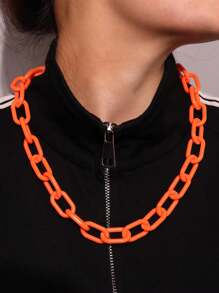 1 chiếc vòng cổ chuỗi khóa đơn bằng acrylic độc đáo phong cách Punk tối giản đầy màu sắc thời trang dành cho nam, trang sức đeo hàng ngày - Nhiều màu - Xem 3