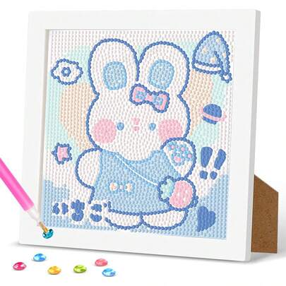 1 Bộ Tranh Kim Cương Hoạt Hình Tự Làm, Đồ Trang Trí Thêu Kim Cương Thủ Công, Quà Tặng Nghệ Thuật Treo Tường Kim Cương Không Khung