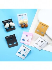 50/100 pièces Cartes de boucles d'oreilles 3 * 3,7 cm, porte-cartes en plastique, sac à bijoux, accessoire de décoration, étiquette de carte coréenne, transparent mat X19