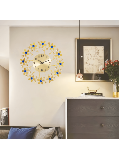 1pc Living Room ation Clock, Moderne Wand Mounted Silent Kitchen, Bedroom, Office Metal Crystal Battery Powered out Battery) 15 Inch Rama ation,Home ,Room Birthday Graduation Klok Bedroom Dormitory Back To School view 8