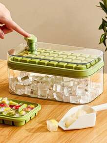 New Ice Mold Click Effortless No Struggle To Remove Ice Cubes Fruit Drinks Christmas Juicer - 綠色 - 查看 3