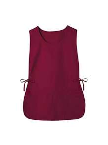 1pc Unisex Apron For Home Cleaning, Pinafore Style With 2 Pockets - Solid Color - View 4