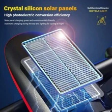 1pc Solar Powered Mountain Bike Light, Bright Night Riding Bell, Loud Ring Sound, Universal For Road Bicycle Front Light Horn