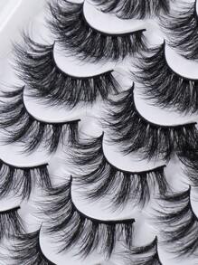 MAGEFY 48 对 D 卷长浓密蓬松假睫毛仿貂皮睫毛，6 种款式混合朋友分享套餐，3D 假睫毛俄罗斯浓密睫毛假睫毛戏剧性凌乱貂皮睫毛 - 濃密款 - 查看 9