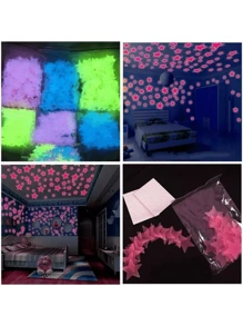 100 Glow In The Dark Star Stickers Kids Room Ceiling Decoration Colorful 3cm - 查看 2