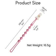 1 件装婴儿硅胶奶嘴夹，采用一体式珠子设计，柔软灵活的奶嘴夹，带纹理，适合男婴和女婴，新生儿必需品