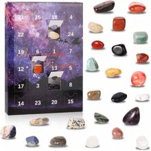 24 Gemstones Rock Collection Advent Calendar 2024, 24 Days Christmas Countdown Calendar For Kids Xmas Girls Boy Gift - Purple - View 3