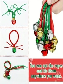 10 Chiếc Vòng Cổ Chuông Nhiều Màu Phong Cách Cổ Điển Có Dây - Đồ Trang Trí Cây Thông Noel Không Cần Điện - Đồ Trang Trí Ngày Lễ Đa Năng Cho Giáng Sinh, Halloween Và Phục Sinh - A - Xem 4