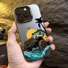 1 件日落棕榈树坦克印花软硅胶外壳适用于 Iphone 15/16 Pro Max，防震全保护 - 彩色 - 查看 3