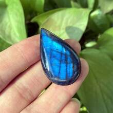 1pc Natural Labradorite Droplet Pendant, No Hole, Quartz Crystal DIY Accessory, Mineral Specimen, Gift For Men & Women, Crystal Chakra, Energy Healing Crystal, Random Size 3-4cm Shipped