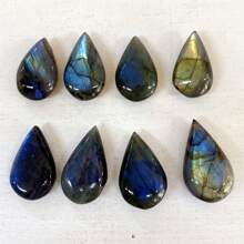 1pc Natural Labradorite Droplet Pendant, No Hole, Quartz Crystal DIY Accessory, Mineral Specimen, Gift For Men & Women, Crystal Chakra, Energy Healing Crystal, Random Size 3-4cm Shipped