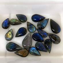 1pc Natural Labradorite Droplet Pendant, No Hole, Quartz Crystal DIY Accessory, Mineral Specimen, Gift For Men & Women, Crystal Chakra, Energy Healing Crystal, Random Size 3-4cm Shipped
