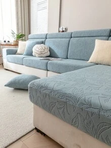 1pc Tea Leaves Jacquard Sofa Cover, All-Season Protective Slipcover, Stretchy & Machine Washable, Fits Single/Loveseat/3-4 Seater/Sectional Sofa Gifts Birthday Graduation