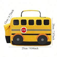 1pc School Bus Shape Thermal Lunch Box For Boys And Girls School Lunch Bags Reusable Cooler Thermal Lunch Bag For Picnic Meals Back To School Back School Stuff Bag For School Work Lunch Bag For Women Picnic Accessoriescooler Bag Lunch Box For School - Yellow - View 2