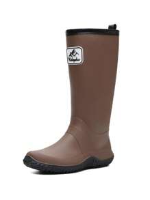 1双轻便高筒雨靴，柔软可折叠户外徒步长筒涉水鞋，骑行靴，超薄雨靴，徒步涉水靴，通勤鞋套，男女通用 - 棕色 - 查看 6