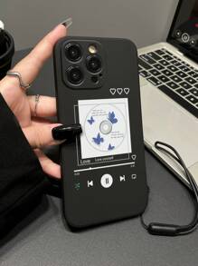 1 件时尚乐器印花哑光边缘手机壳带腕带，适用于 Apple IPhone11/12/13/14/15/16/16PRO/16PROMAX、GalaxyA05/A15/A25/A35/A53/A54/A55/S23/S24、Redmi 系列 - 彩色 - 查看 2