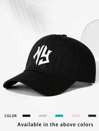 1 件刺绣纽约泰迪羊毛棒球帽，透气可调节高尔夫太阳帽，女士时尚弧形帽檐太阳帽，男士 Y2K 情侣遮阳帽，适合所有季节