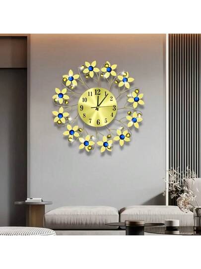 1pc Living Room ation Clock, Moderne Wand Mounted Silent Kitchen, Bedroom, Office Metal Crystal Battery Powered out Battery) 15 Inch Rama ation,Home ,Room Birthday Graduation Klok Bedroom Dormitory Back To School view 6