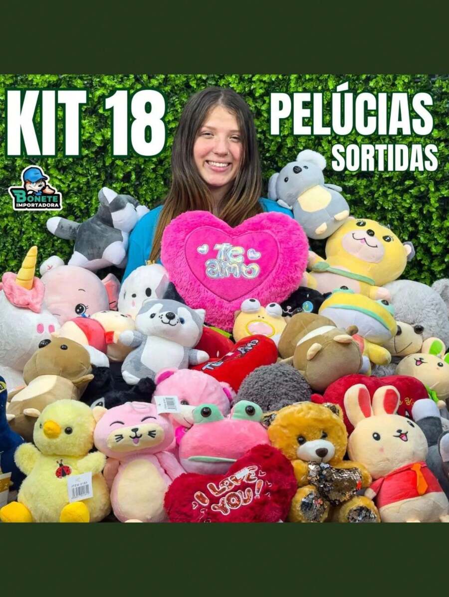 Kit 18 Assorted Plush Toys 18-25cm Decoration And Gift - Bộ 18 thú nhồi bông các loại 18-25cm - Xem 1