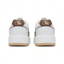 MLB Unisex Chunky Liner Sneakers, Comfortable, Versatile, Anti-Slip, Durable, Low-Top, White/Brown Color
