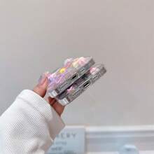 1 Ốp điện thoại chống sốc họa tiết hoa 3D đính đá Rhinestone có lỗ camera lớn, ốp điện thoại trang trí dễ thương tương thích với iPhone 11/11 Pro Max/14/15/12/13 - Nhiều màu - Xem 7