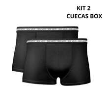 Box Wear Kit Of 2 Men's Boxer Briefs Adult Seamless Microfiber Elastane Breathable Comfortable - 黑色 - 查看 1