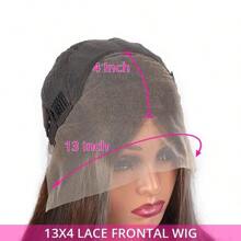 Highlight Brown Lace Front Wigs With Bangs Human Hair Preplucked 180% Density 13x4 HD Transparent Lace Front Body Wave Wigs P1b/30 Human Hair Brazilian Remy Human Hair Wig - Piano Color - View 9