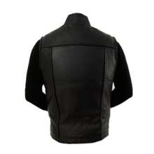 Chaleco de piel premium excelente calidad para caballeros aventureros que les gusta vestir con estilo, elegancia y carácter, obra artesanal Modelo sons of anarchy para motociclistas - Negro - Ver 2