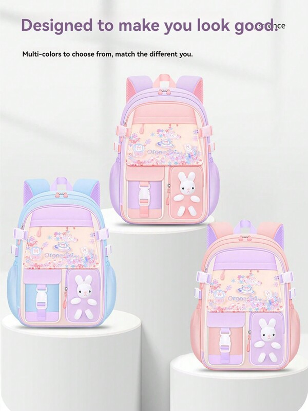 New Stylish & Cute Kids' Backpack, Waterproof Lightweight Backpack For Elementary School Girls Aged 6-12 Years Old